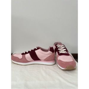 JCrew Striped City Sneaker Pink Women's Size 8.5